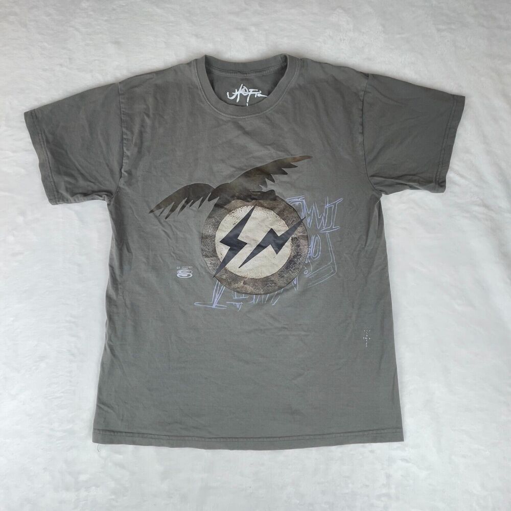 Cactus Jack by Travis Scott Fragment Utopia Tee Shirt Mens Large Olive Crew Neck